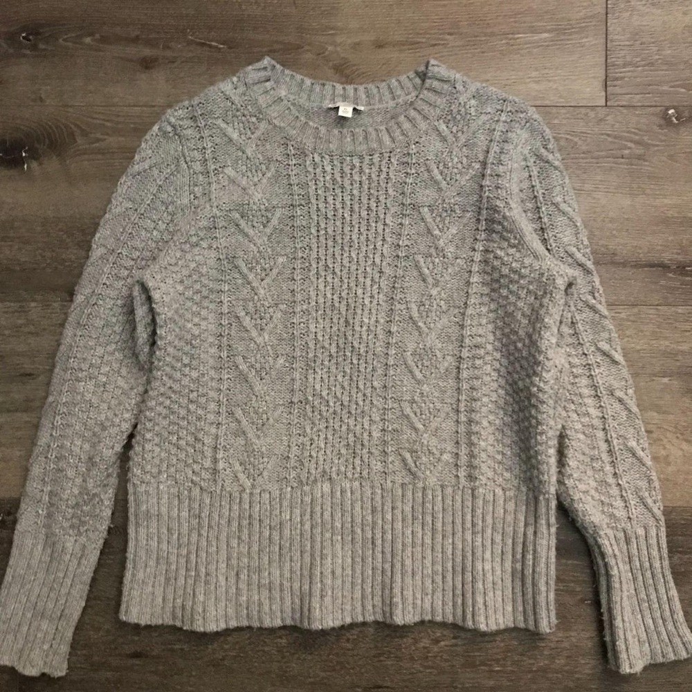 GAP Gray Cable Knit Sweater